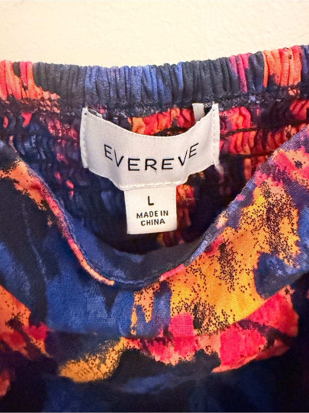 Evereve Maxi Dress oranges, pink and blues. Adjustable straps. Large - Picture 3 of 5